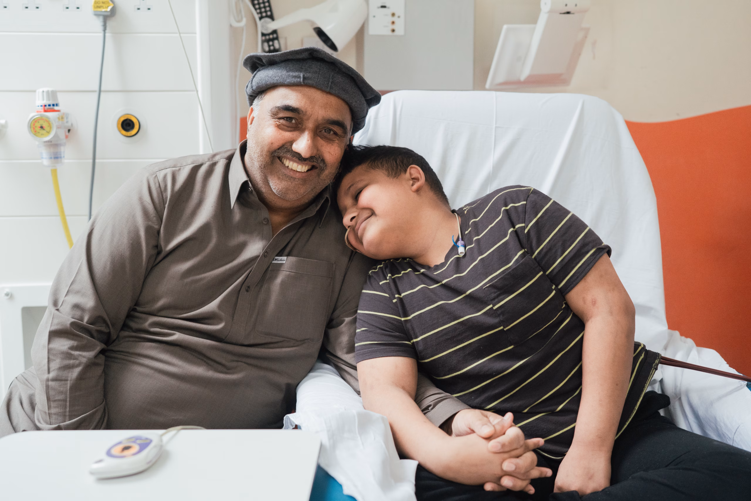 Patient in the hospital with their parent