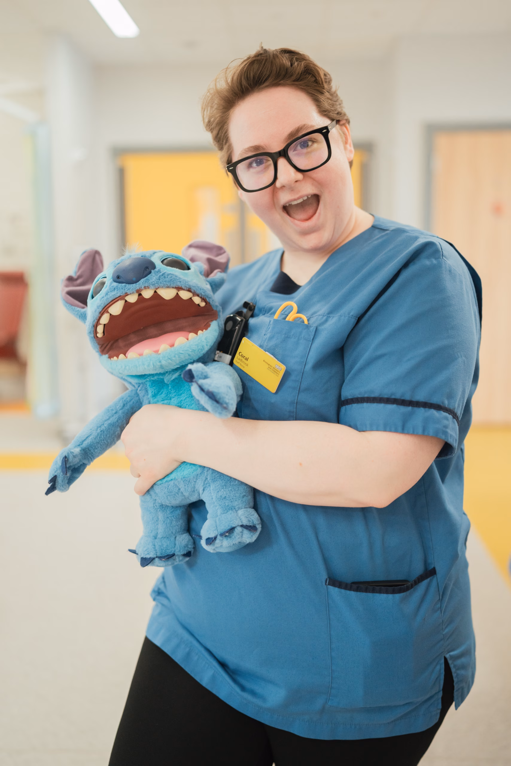 Nurse playing with patients in hospital