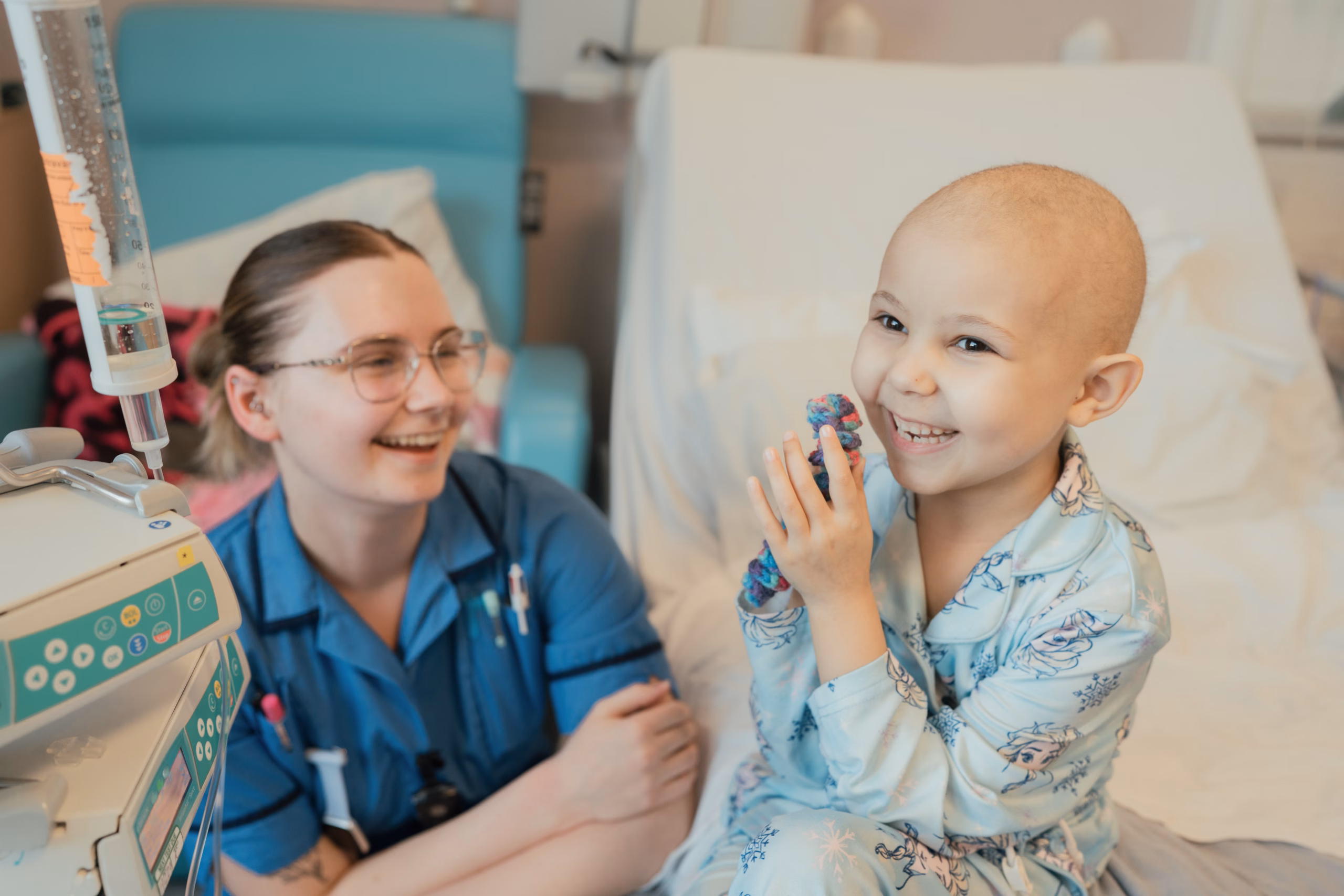 sick child with nurse