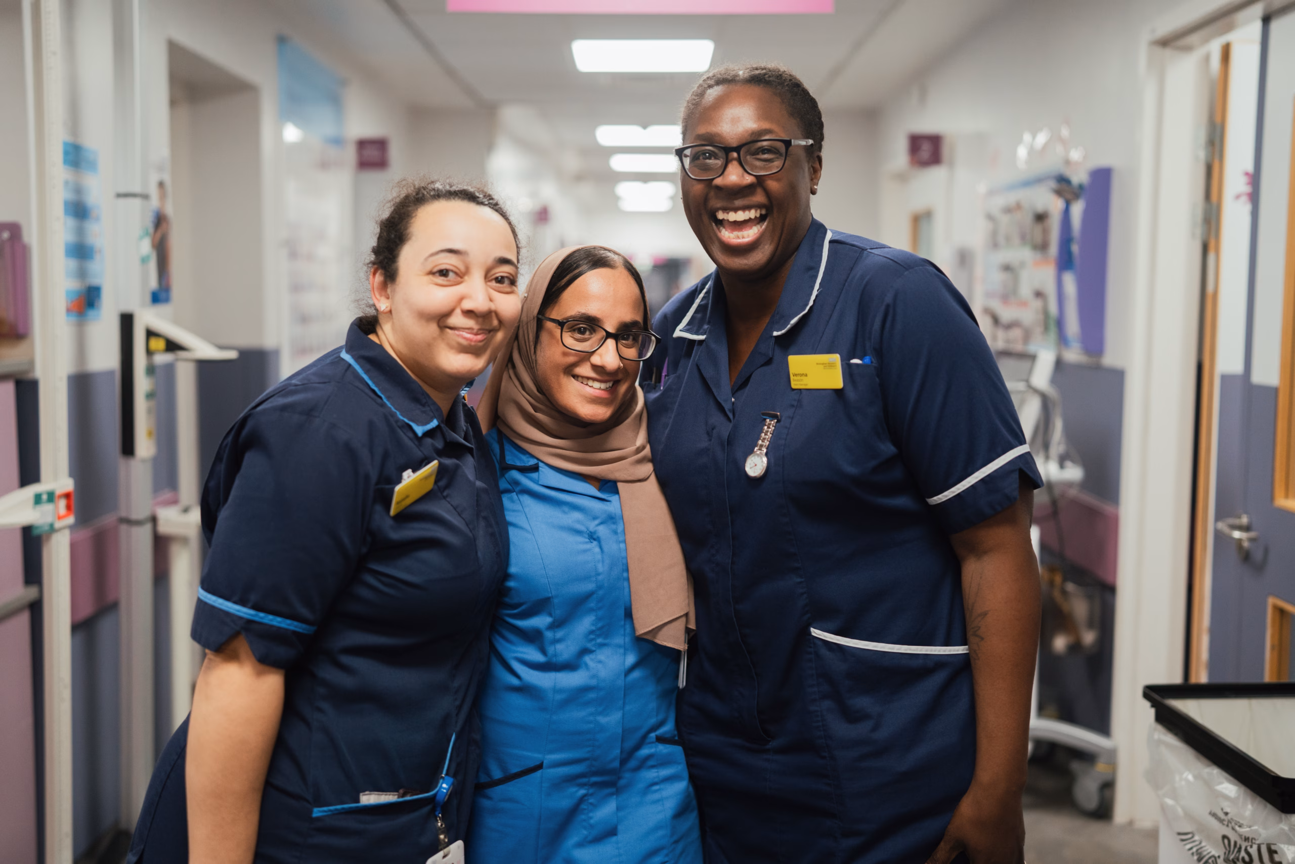three nurse staff from Birmingham Children's Hospital
