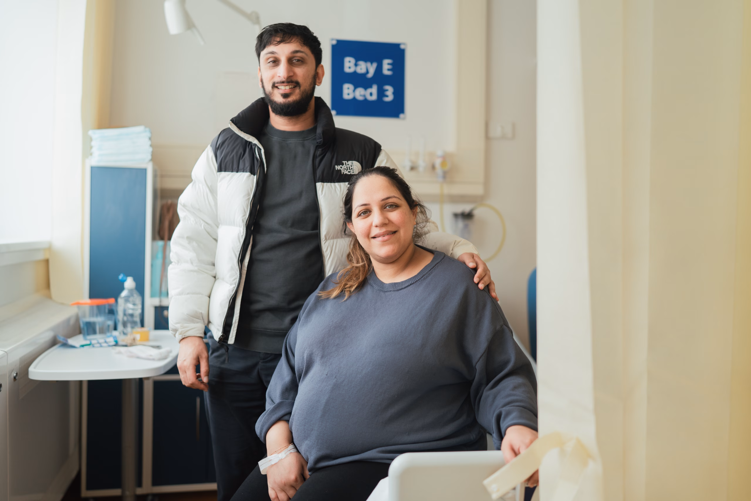 A couple waiting for a pregnancy scan at birmingham womens hospital